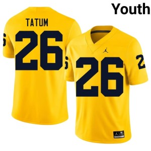 Maize Youth College Football #26 Taylor Tatum NCAA MICH Jerseys 216441-992