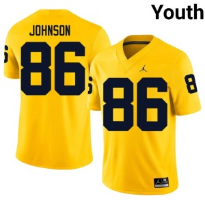 Maize #86 Stitched College Football Youth UMich Travis Johnson Jerseys 869320-847
